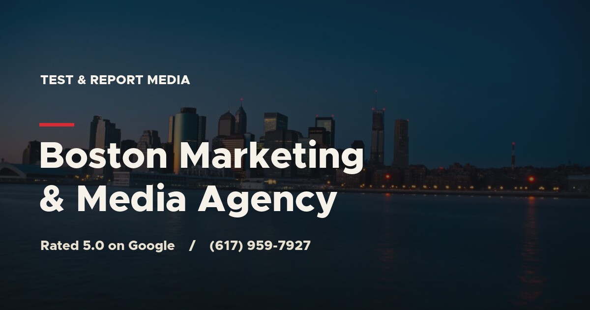 Test And Report Media website, a cinematic one-page site for a Boston marketing and media agency